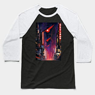 Futuristic Neo Tokyo city Baseball T-Shirt